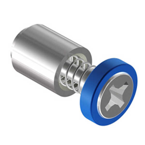 Hardware Specialty Southco Captive Screw, M3 x 0.5, Flarein, Phillips, Smooth Blue Knob