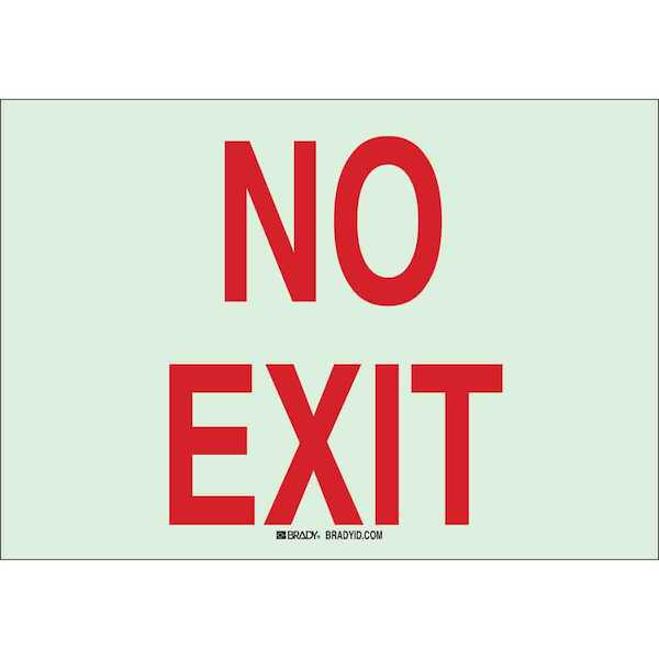 Hardware Specialty | Brady Glow-in-the-Dark No Exit Sign, 7