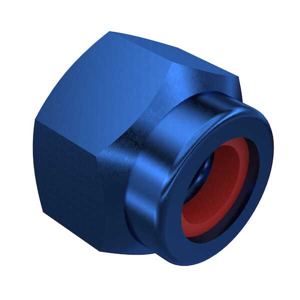 Hardware Specialty 1/2" 20 Aluminum Alloy, Hex Nylon Locknut, Blue